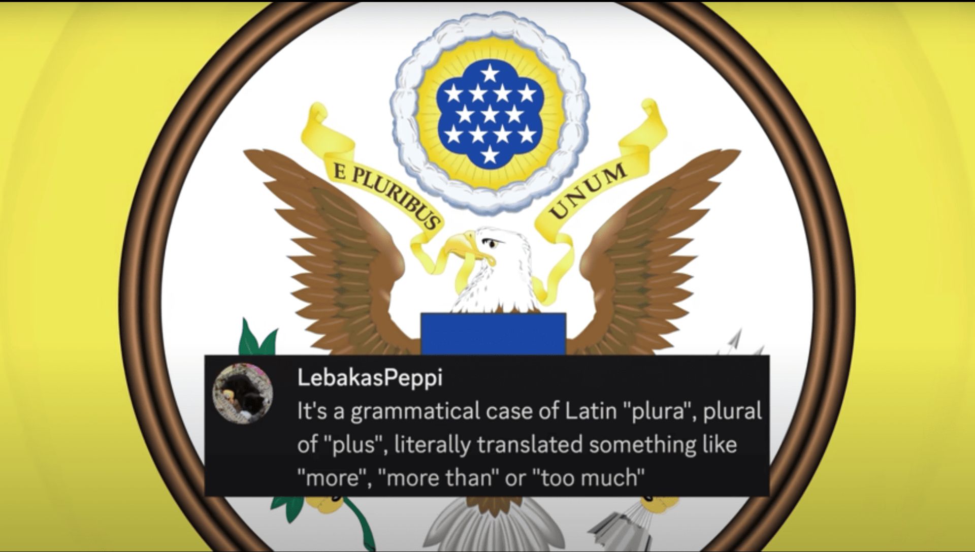 نام Pluribus بر لوگوی دولت فدرال آمریکا