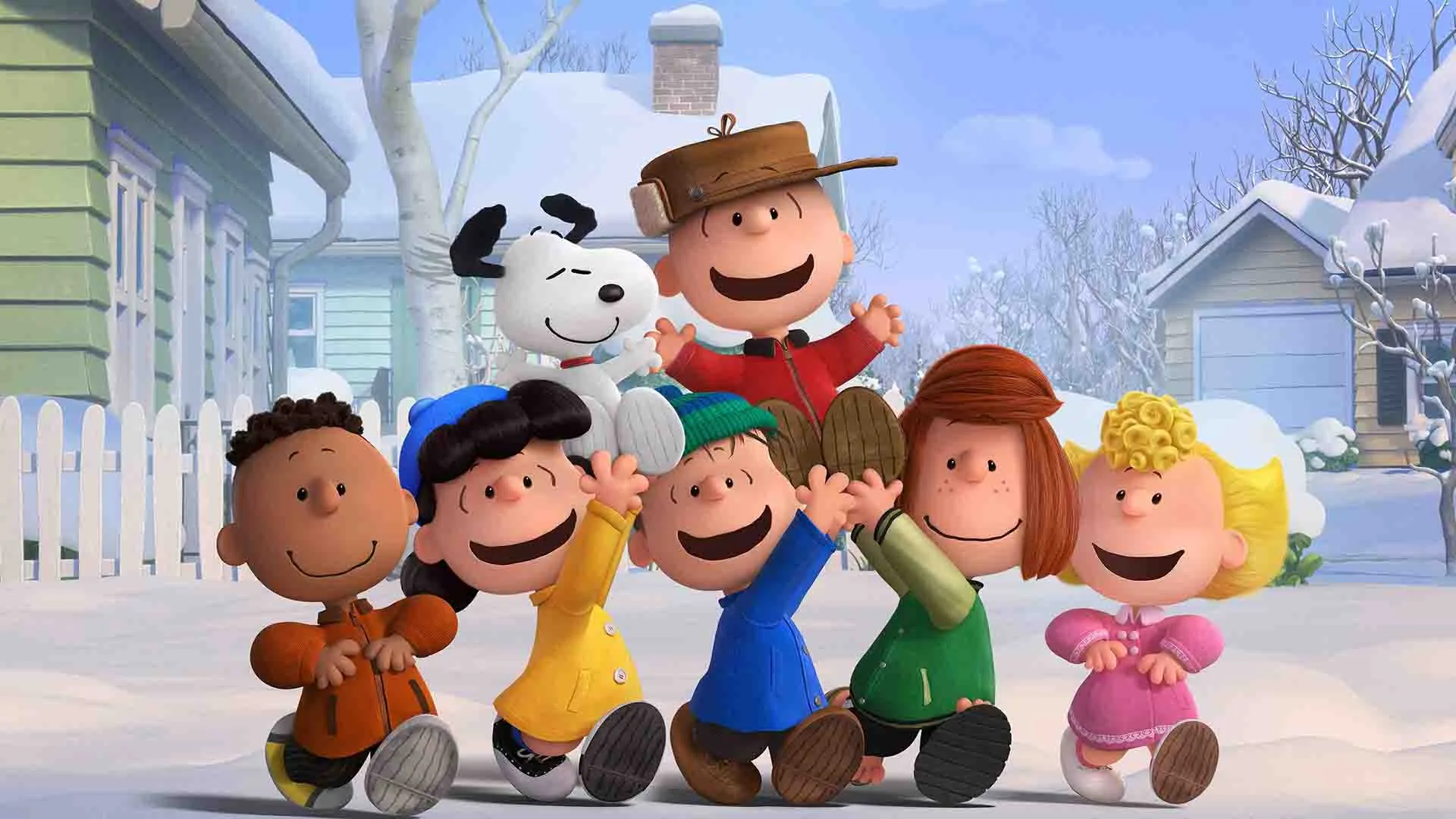چارلی براون خوشحال و دوستانش در انیمیشن The Peanuts Movie